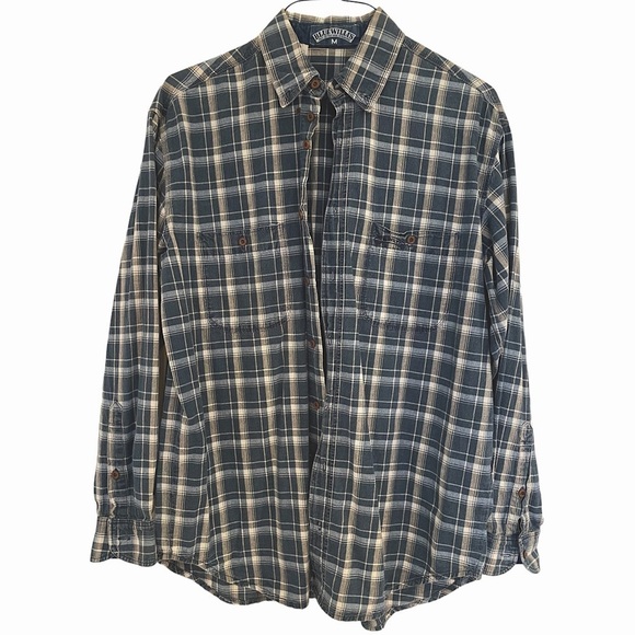 Blue Willi's Blue Plaid Cotton Collar Button Down Shirt Made in Denmark Men M - Picture 1 of 7